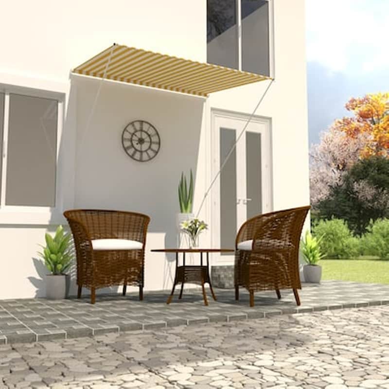 Τέντα Vidaxl Συρόμενη 150x150cm - Λευκό/Κίτρινο