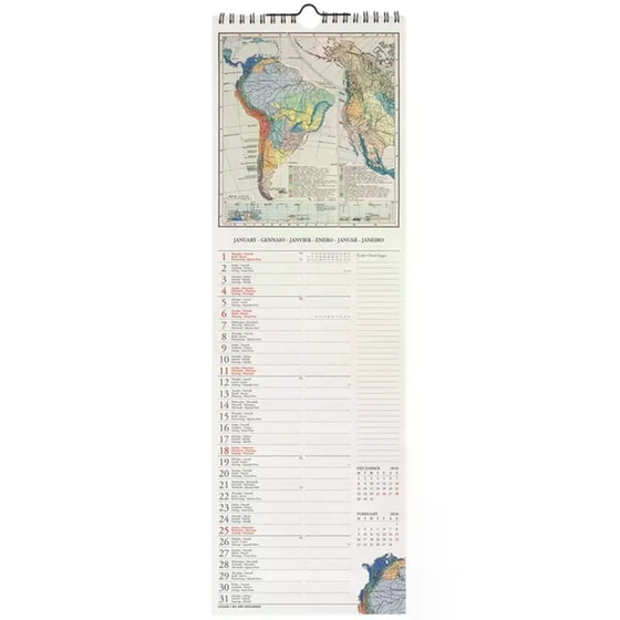 Ημερολόγιο Τοίχου Legami 2026 Vintage Maps 16x49cm image 2