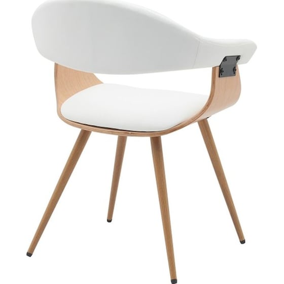 Καρέκλα Επισκέπτη 24Mall Debora από Τεχνητό Δέρμα & Ξύλο Plywood - Λευκή/Καφέ image 2