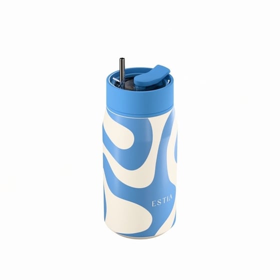 Μπουκάλι Θερμός Estia Lens Save The Aegean Ocean Waves με Καλαμάκι 360 ml image 0