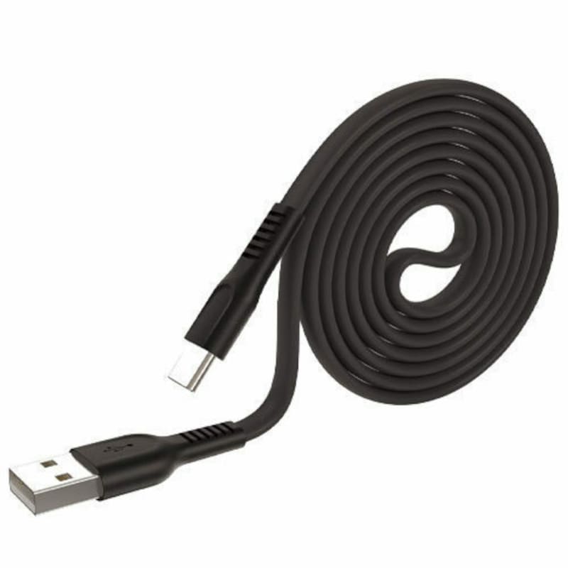 Καλώδιο LAMTECH Flat Cable USB-A - Type C - 1m - Μαύρο
