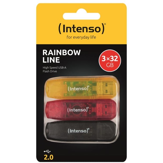 Intenso Rainbow Line 3x 32GB USB 2.0 Stick Πολύχρωμο (3 Τεμάχια) image 8