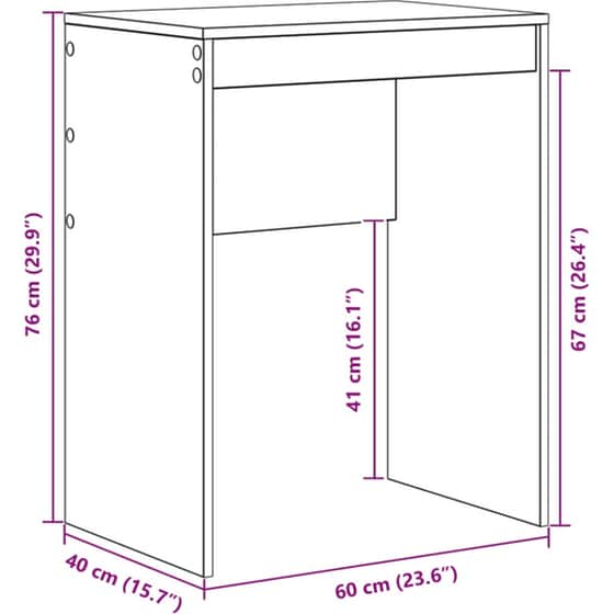 Γραφείο VidaXL 105,5x34x127 cm - Μαύρη Οξιά (2 τεμ.) image 11