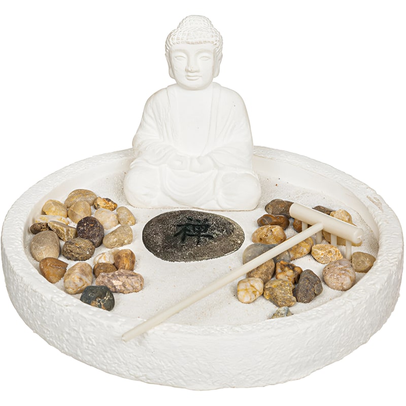 Επιτραπέζιο Διακοσμητικό Spitishop Zen Garden Wasila Τσιμεντένιο 18x9cm - Λευκό SPITISHOP