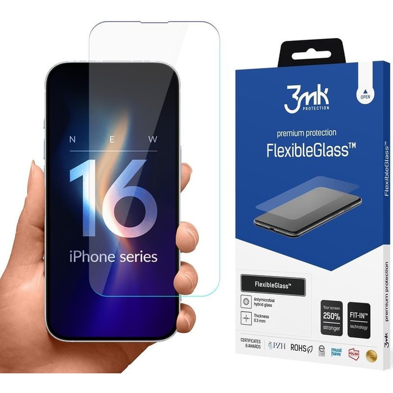 Προστατευτικό οθόνης Apple iPhone 16 - 3MK Premium Flexible Glass 0.3mm 7H