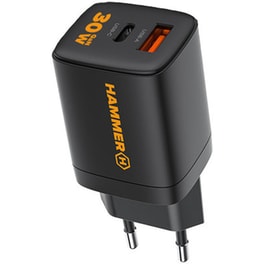 Φορτιστής Πρίζας Hammer USB-C/USB-A 30W  - Μαύρο