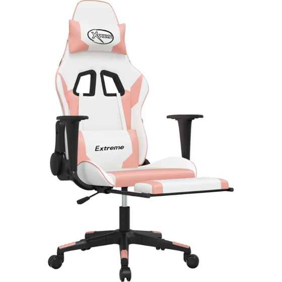 Καρέκλα Gaming VIDAXL 3143708 με Υποπόδιο από Τεχνητό Δέρμα - Λευκό image 4