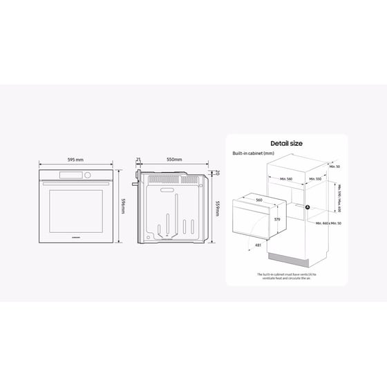 SAMSUNG NV7B41201AS/U3 76 Lt Inox Εντοιχιζόμενος Φούρνος Άνω Πάγκου image 8