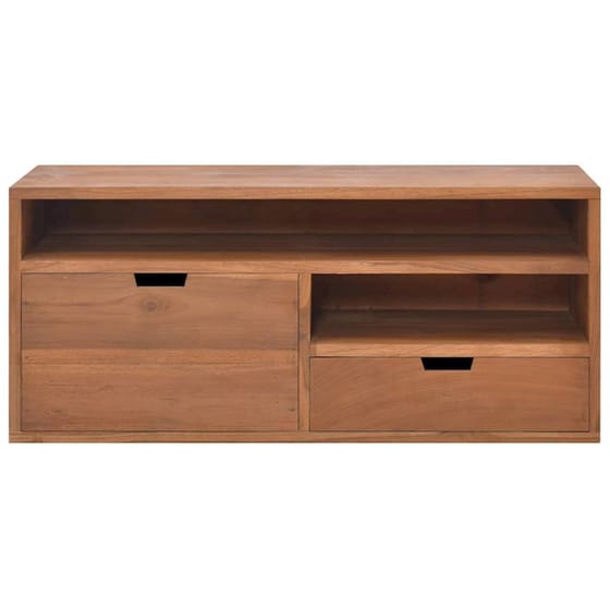 Έπιπλο Τηλεόρασης Vidaxl από Μασίφ Ξύλο 90x30x40cm - Kαφέ image 1