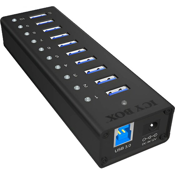 Icy Box IB-AC6110 USB Hub 10-Port USB 3.0 συμβατό με USB-A image 3