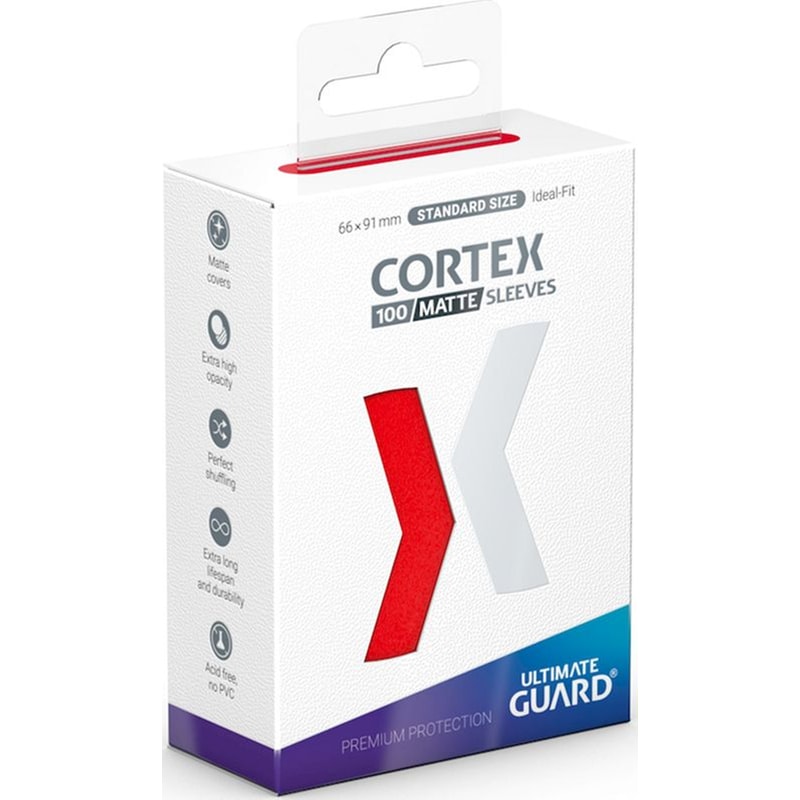 Ultimate Guard Cortex Card Sleeves Standard Size - Matte Red (100 Sleeves)