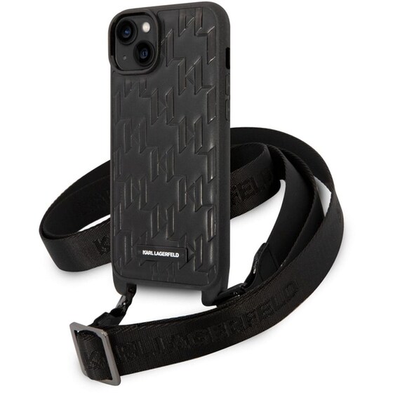 Θήκη Apple iPhone 14 Plus - Karl Lagerfeld Monogram Plaque Logo PU Leather Case - Black image 4