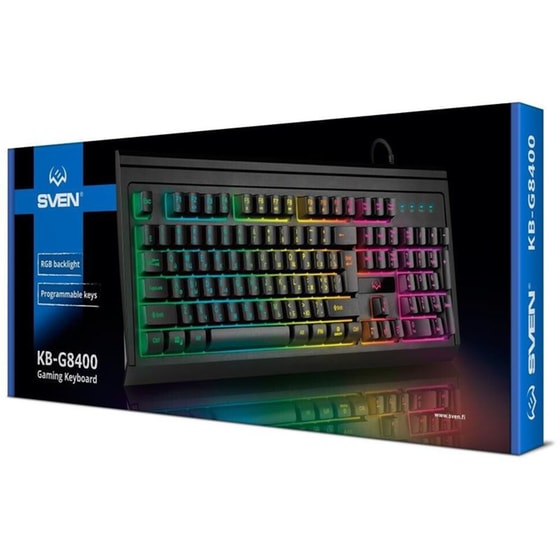 Sven KB-G8400 Gaming Μεμβράνης Ενσύρματο Πληκτρολόγιο RGB Μαύρο (US) image 3