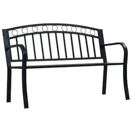 Παγκάκι Κήπου VidaXL από Ατσάλι 125x53x84 cm - Μαύρο