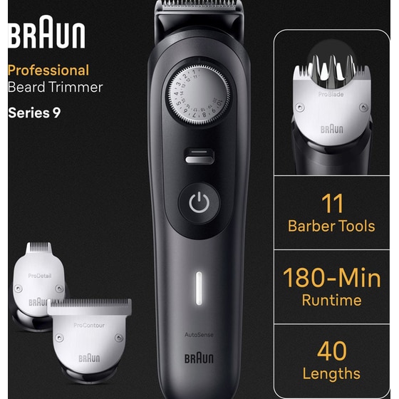 Braun Series 9 Pro, AutoSense, black - Beard trimmer, BT9441