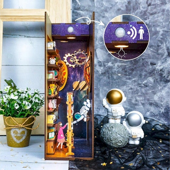 DIY 3D Puzzle Book Nook Kit Βιβλιοστάτης - Interstellar image 6
