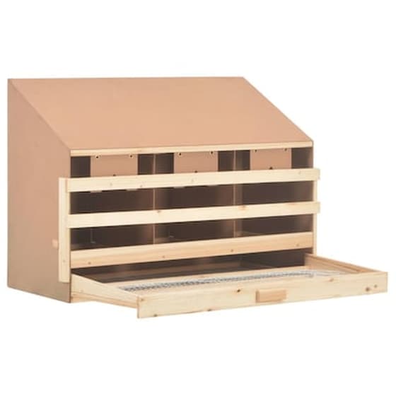Vidaxl Φωλιά Για Κότες Με 3 Θέσεις 93x40x65 Εκ. Από Μασίφ Ξύλο Πεύκου image 5