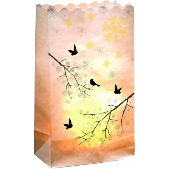 Φαναράκια Χάρτινα, 19χ11,5χ7εκ, Σετ 10τμχ, Πουλιά image 1