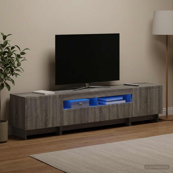 Έπιπλο Τηλεόρασης VidaXL με LED 5 τμχ 198 x 35 x 43 cm - Γκρι Sonoma image 2