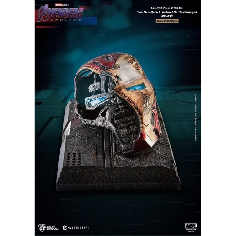 Beast Kingdom Ironman Marvel Mark 50 Damaged Helmet Master Craft Replica φωτογραφία