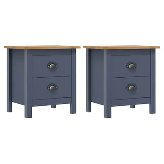 Vidaxl Κομοδίνα Hill Range 2 Τεμ. Γκρι 46x35x49,5 Εκ Μασίφ Ξύλο Πεύκου image 0