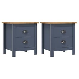 Vidaxl Κομοδίνα Hill Range 2 Τεμ. Γκρι 46x35x49,5 Εκ Μασίφ Ξύλο Πεύκου