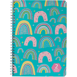 Τετράδιο Σπιράλ 17X25Cm 2 Θεμάτων Rainbow 70 Φύλλων