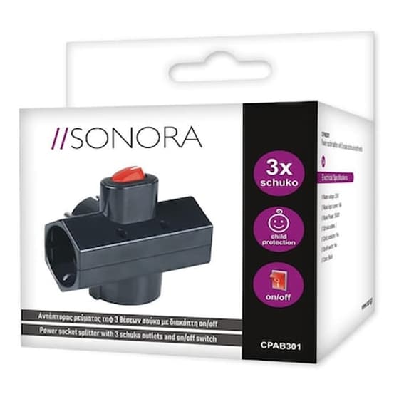 Ταφ Sonora CPAB301 3 Θέσεων - Μαύρο image 1