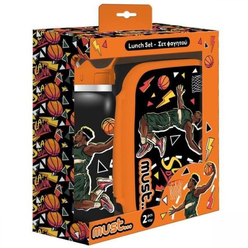 Σετ Φαγητού Must Slam Dunk Φαγητοδοχείο 800ml-Παγούρι Ανοξείδωτο 500ml