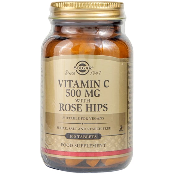 Solgar Vitamin C 500mg Rose Hips - 100 ταμπλέτες image 0