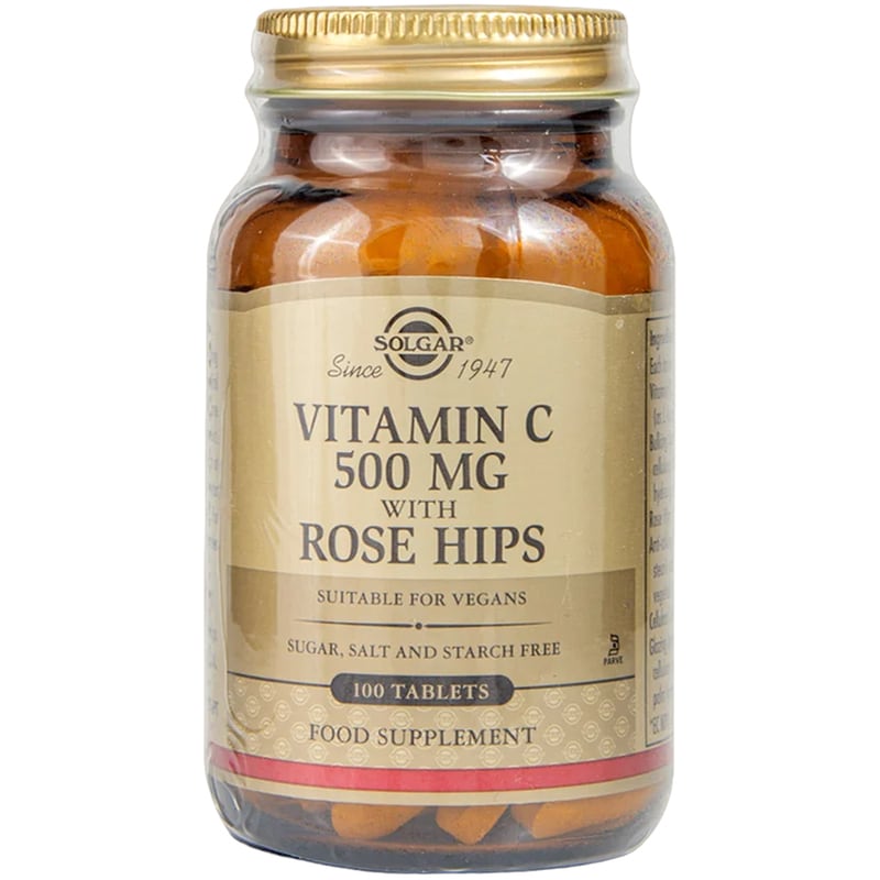 Solgar Vitamin C 500mg Rose Hips - 100 ταμπλέτες