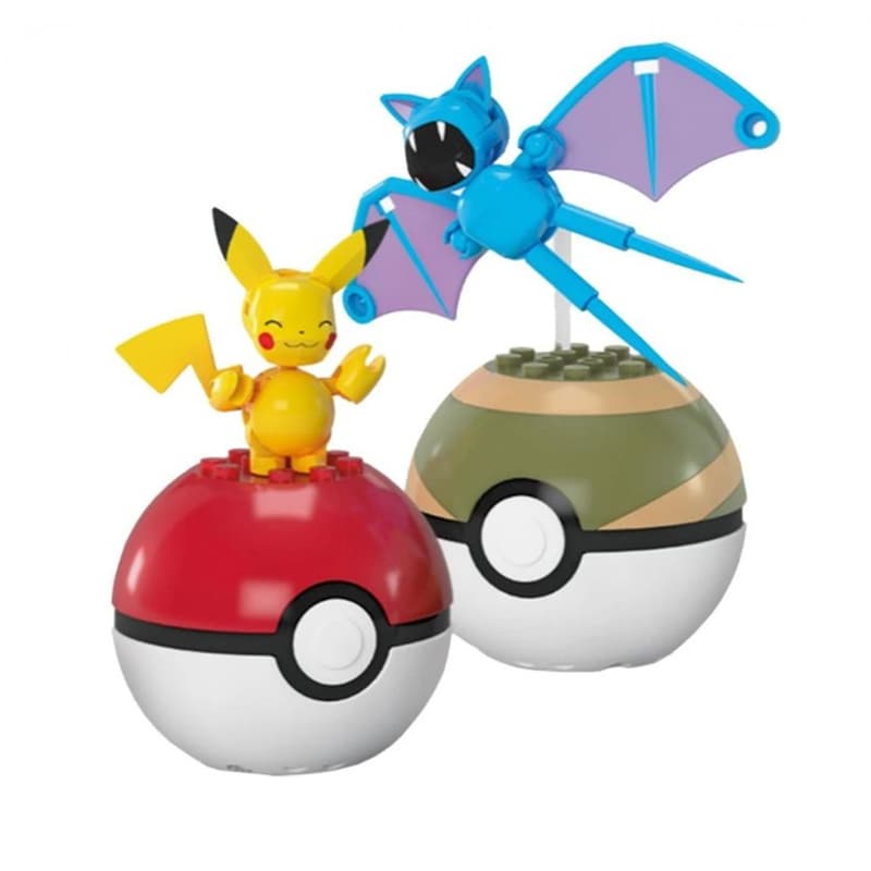 MEGA BLOKS Pokemon Poke Ball - Σετ Των 2 - Hxp12 Pikachu And Zubat