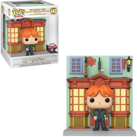 Funko Pop! Deluxe - Harry Potter Diagon Alley Assemble - Ron Weasley with Quality Quidditch Supplies #142 image 1