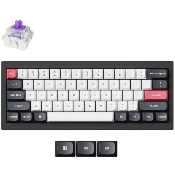 Keychron Q4 HE Q4H-C1 Ασύρματο Ηall Effect Gaming Πληκτρολόγιο 60% με Custom διακόπτες και RGB φωτισμό (Αγγλικό US) Μωβ image 0