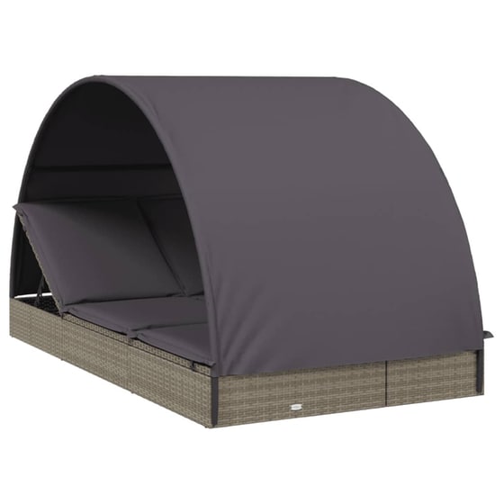 Ξαπλώστρα VidaXL από Συνθετικό Ρατάν 211x112x140 cm - Γκρι image 0