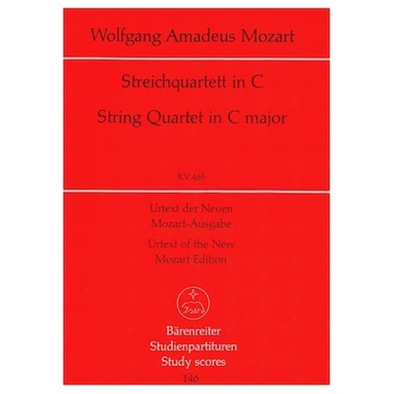 Βιβλίο Για Σύνολα Barenreiter Mozart - String Quartet In C Major Kv465 [pocket Score] image 0