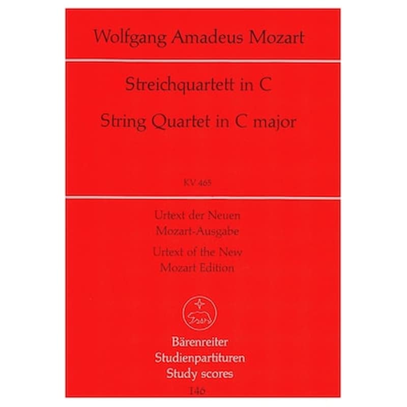 BARENREITER Βιβλίο Για Σύνολα Barenreiter Mozart - String Quartet In C Major Kv465 [pocket Score]
