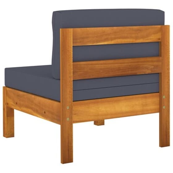 Σετ Σαλόνι Κήπου Vidaxl από Μασίφ Ξύλο Ακακίας με Μαξιλάρια 8 Τμχ - Γκρι image 3