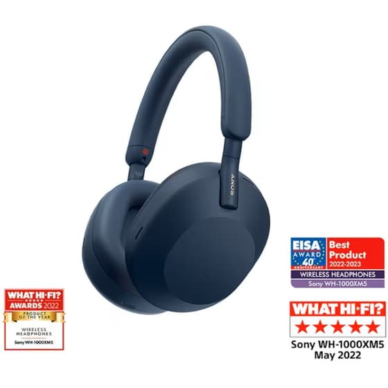 Sony WH-1000XM5 Premium Noise Cancelling Wireless Over Ear Headphones - Midnight Blue image 0