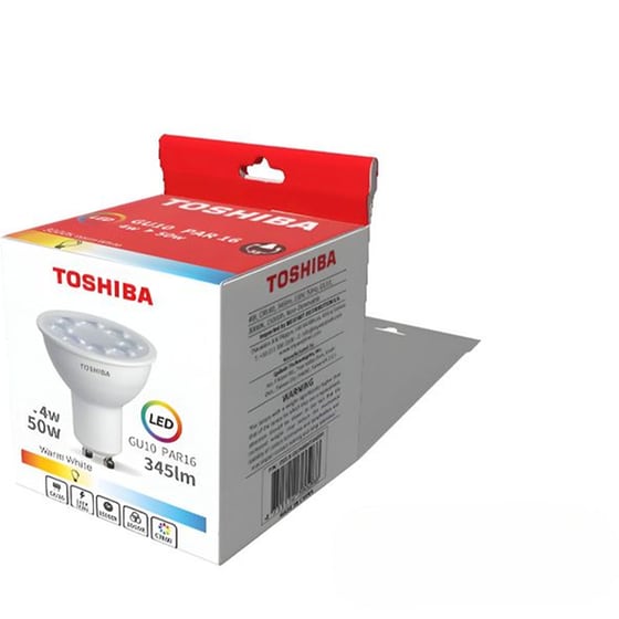 Λάμπα LED Toshiba GU10 4W 3000K - Θερμό Λευκό image 1