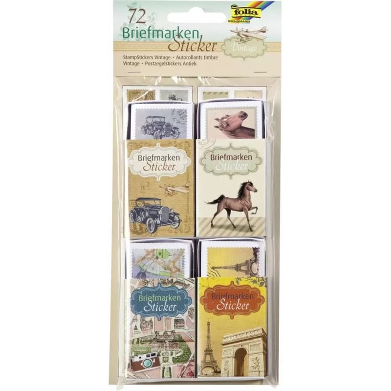 Folia Σετ 72 Αυτοκόλλητα Γραμματόσημο - Vintage