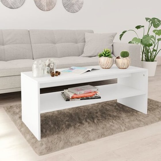 Τραπεζάκι Σαλονιού VidaXL από Μοριοσανίδα 100x40x40cm - Λευκό image 1