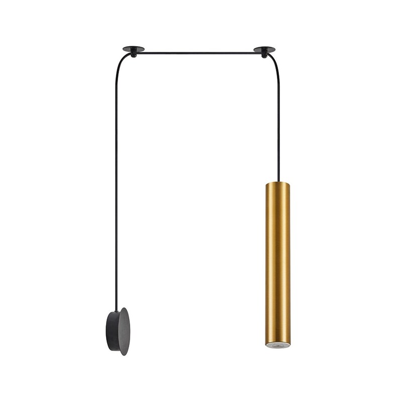 Απλίκα Τοίχου Homelighting Adept Tube 77-8904 Μεταλλική Φ5.5x40 cm - Χρυσή/Μαύρη