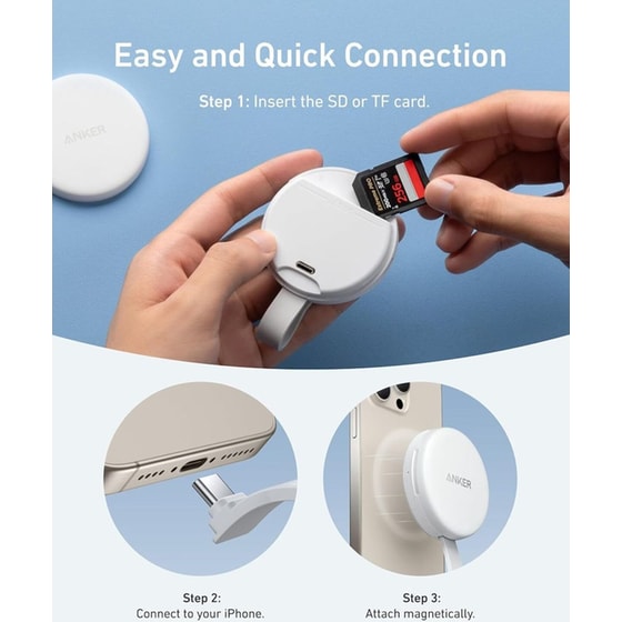 Βάση Φόρτισης Anker MagGo 3-in-1 USB-C Adapter - White image 3