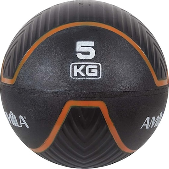 Μπάλα Wall Amila Κατάλληλη για Ενδυνάμωση 5 kg 35 cm από Λάστιχο - Μαύρο image 0