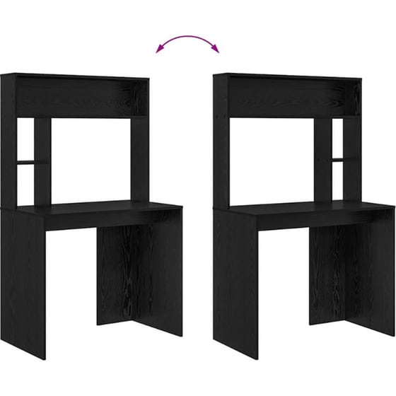 Γραφείο VidaXL από Επεξεργασμένο Ξύλο 91x50x149 cm - Μαύρη Οξιά image 7