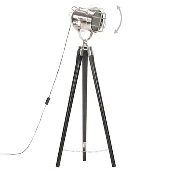 Vidaxl Φωτιστικό Δαπέδου Προβολέας Τρίποδο Μαύρο 97 Εκ. Ξύλο Μάνγκο image 3