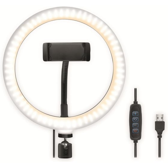 LED Ring Light με βάση Smartphone LogiLink AA0151 για Universal Smartphones 4-7" - Black image 3