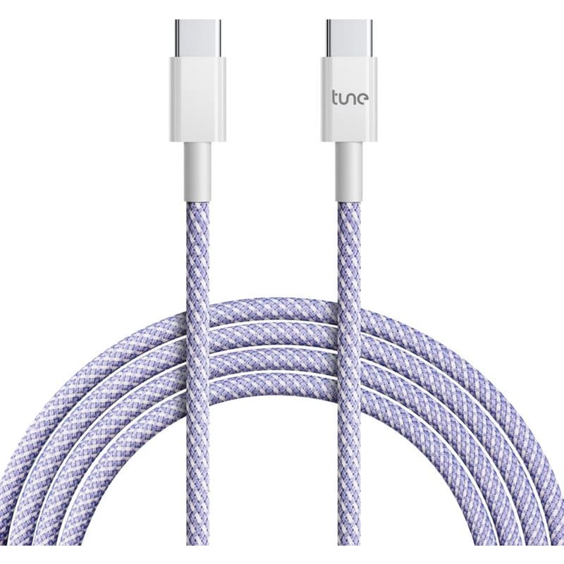 TUNE Καλώδιο Φόρτισης Tune TechFlex Stylish Braided Cable USB-C σε USB-C 1.5m - Lilac