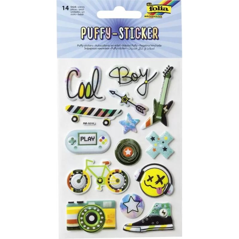 Σετ 14 Αυτοκόλλητα Puffy Stickers, 10.5x16εκ Stay Cool